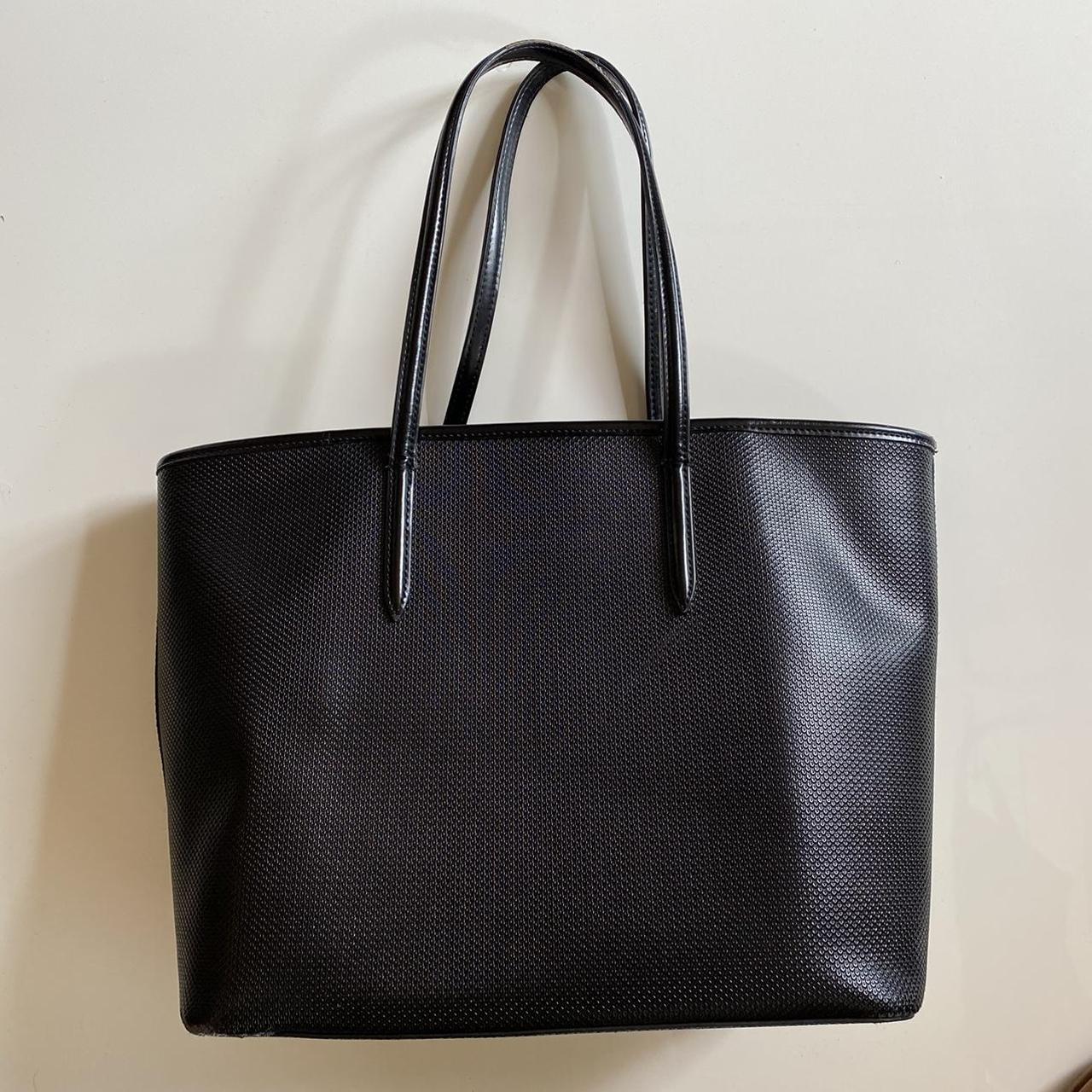black lacoste leather bag 🎤🎤🎤 one strap is damaged... - Depop