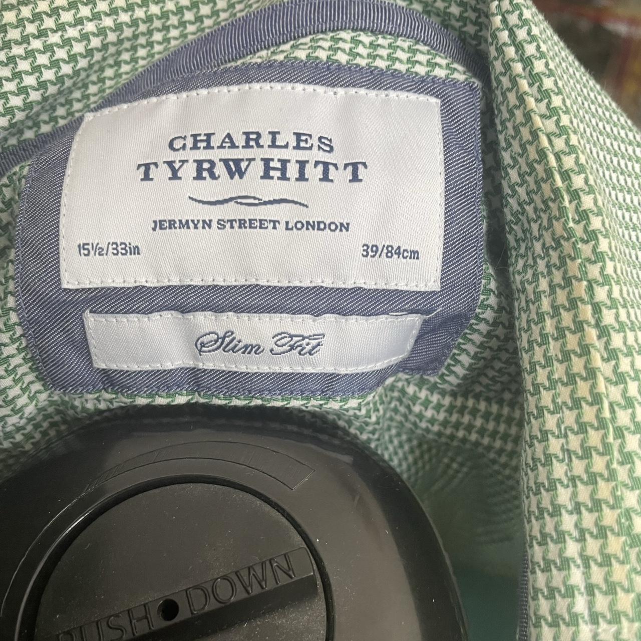 Charles Tyrwhitt Men's Green and White Shirt (3)