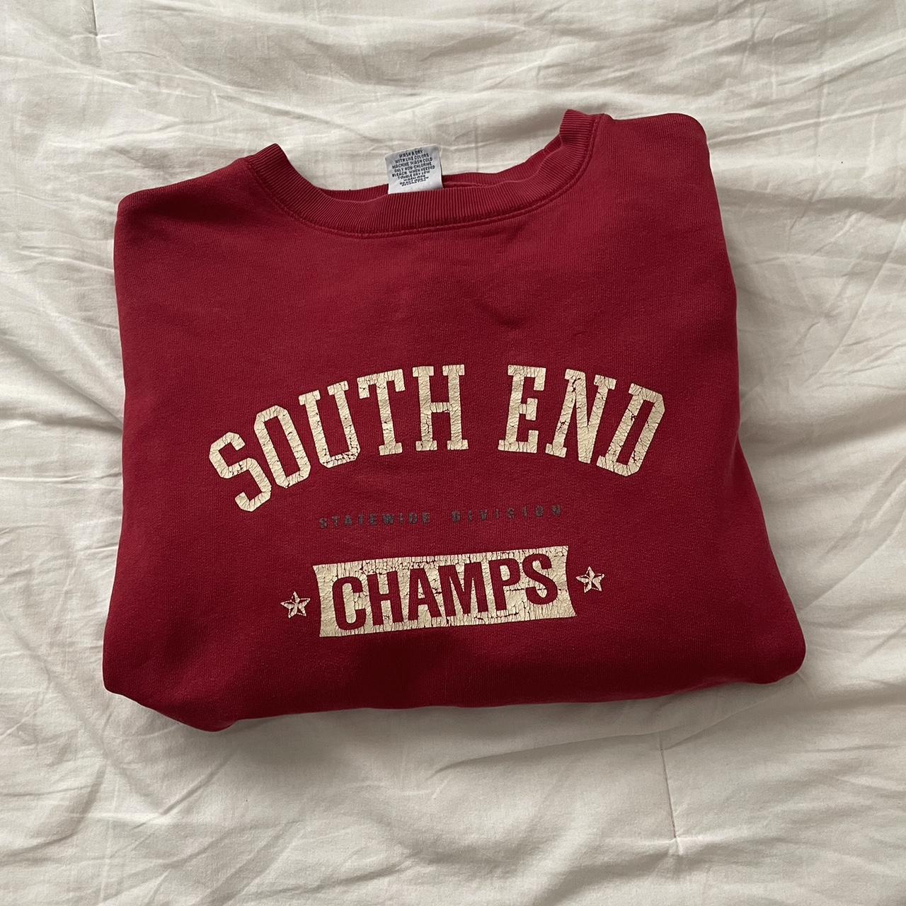 Old Navy Women's Red and Cream Sweatshirt Depop