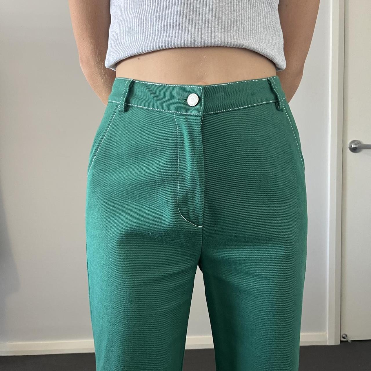 Peppermayo High waisted green cotton drill... Depop