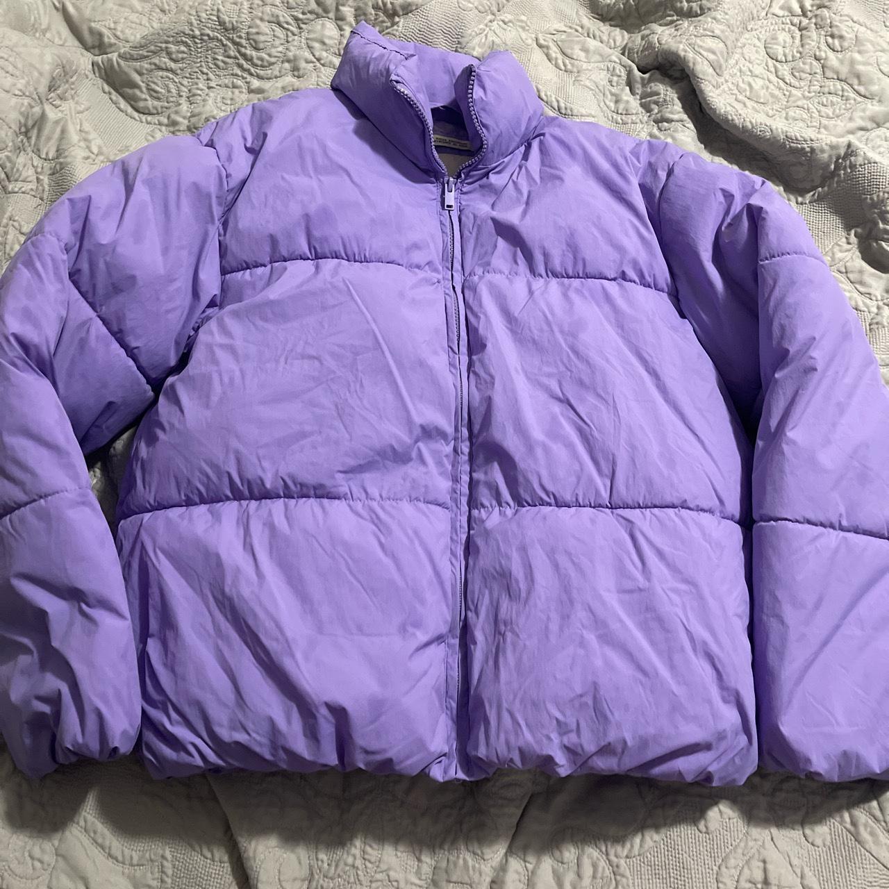 super cute purple puffer jacket!! sized as XS but... - Depop