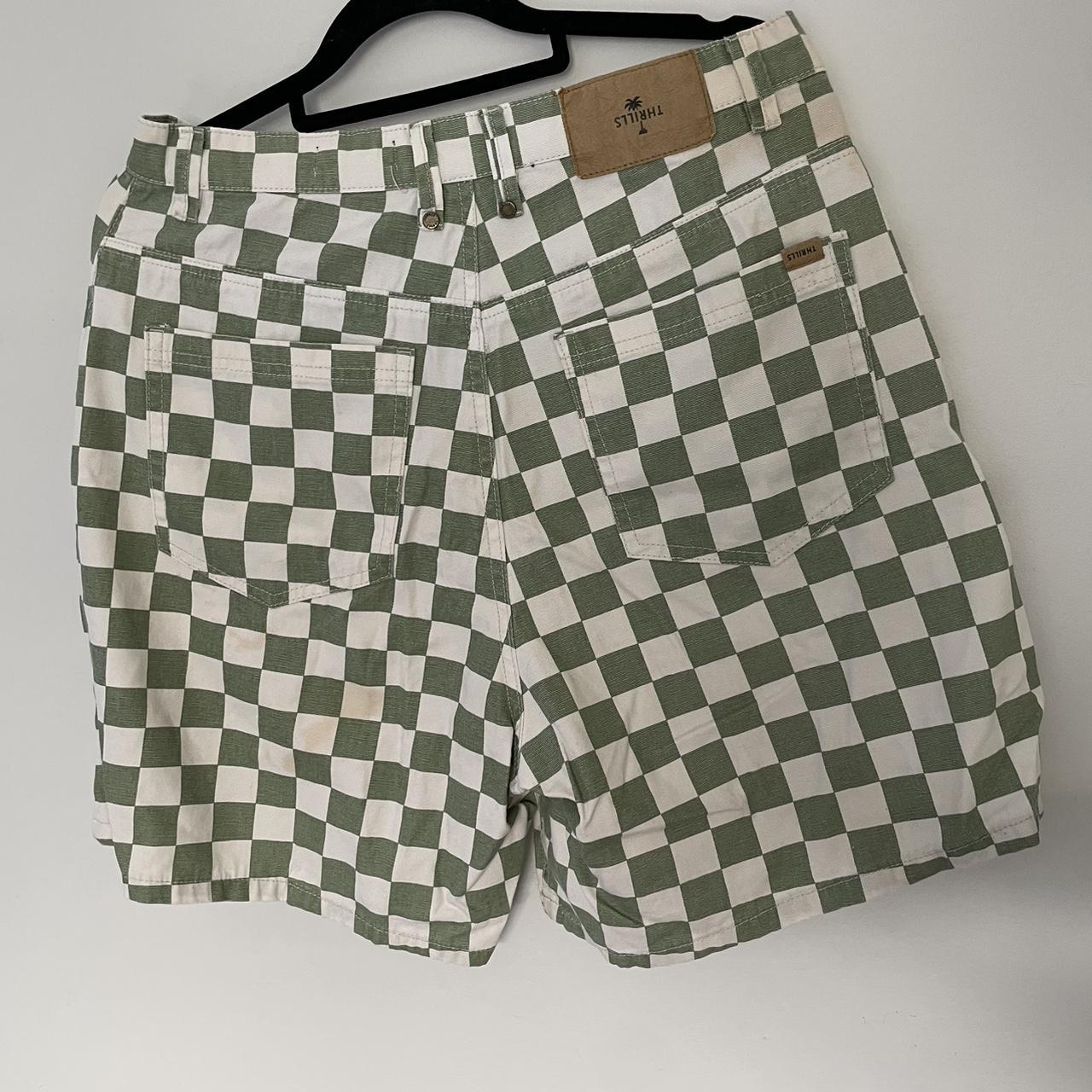 Thrills eucalyptus checkers shorts. Only worn a few... - Depop