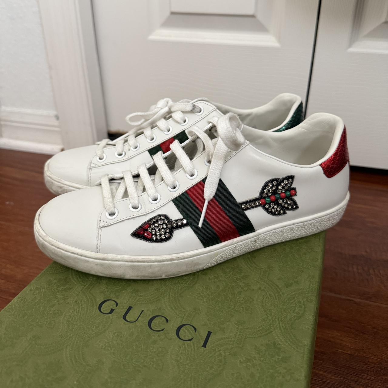 Ace Embroidered Gucci Trainers With Arrow Gucci Ace Embroidered