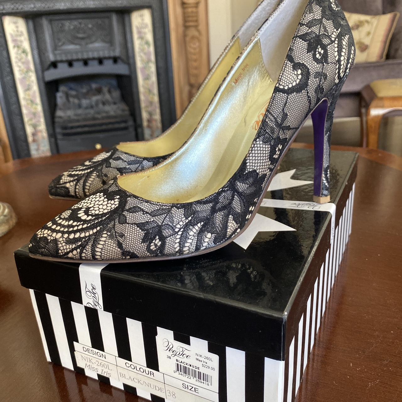 Peeptoe RRP$229 Miss Iris Black/nude Size 38 - Depop