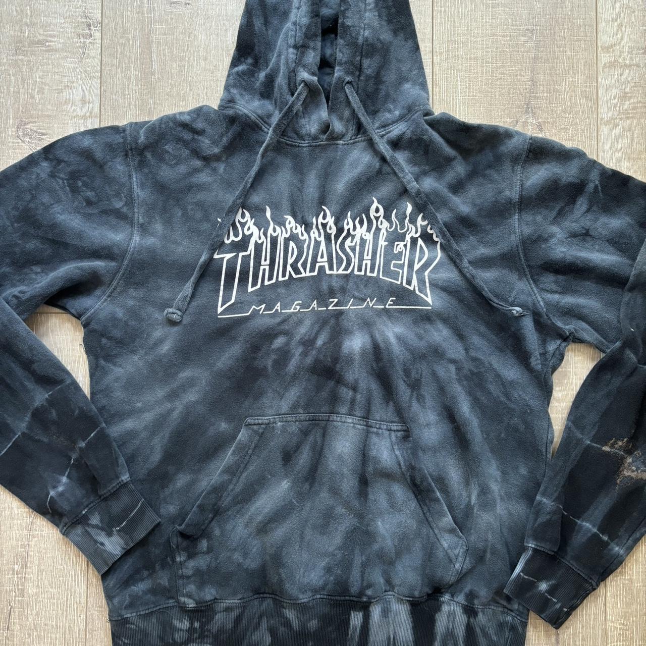 thrasher tie dye hoodie size men s medium some. Depop