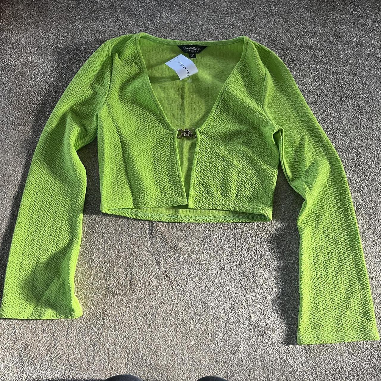 Miss Selfridge clasp cardigan in green, uk 8 (actual... - Depop