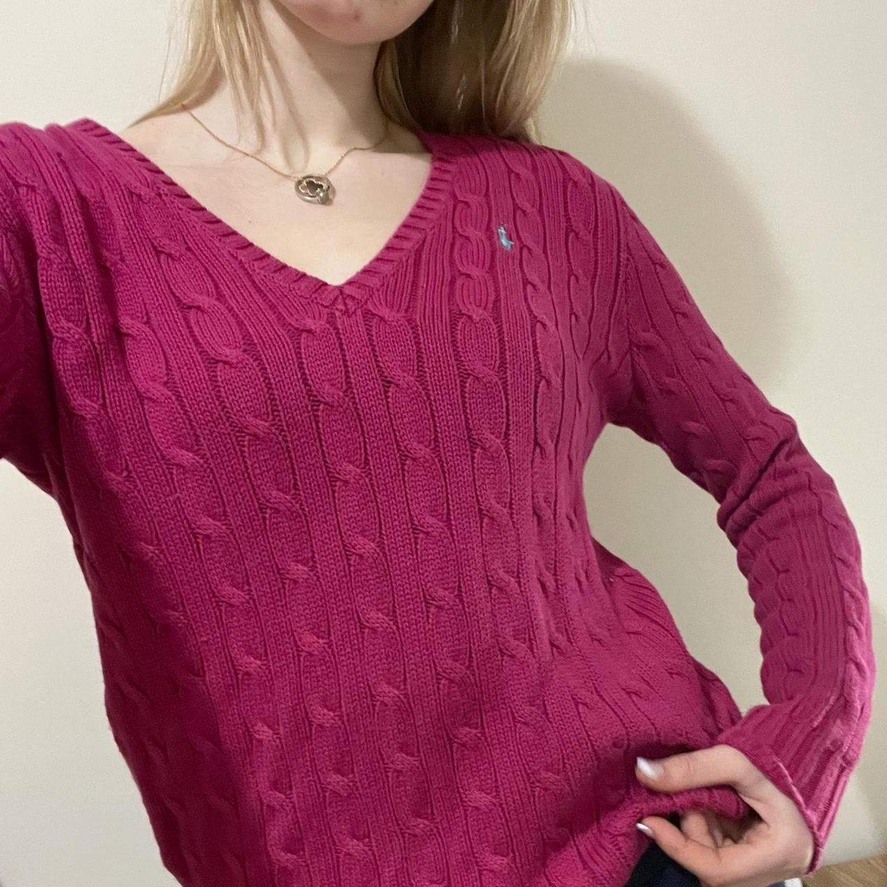 Pink cable knit sweater Ralph lauren cable knit - Depop