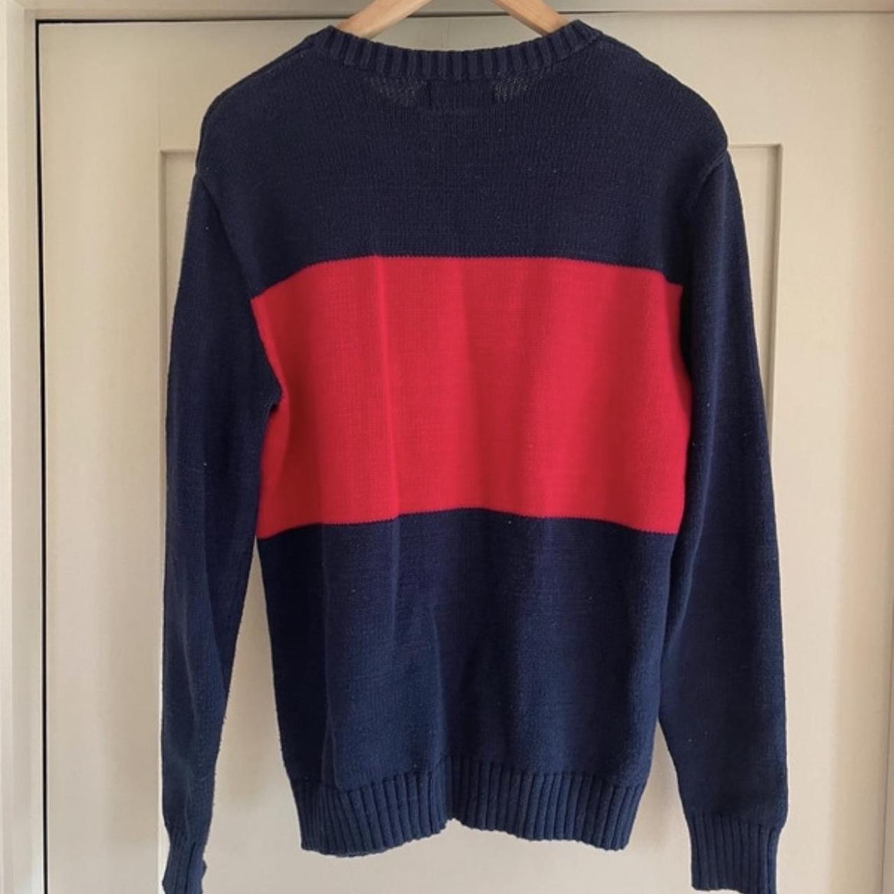 RALPH LAUREN POLO NAVY KNIT JUMPER !! RARE, PRINT... - Depop