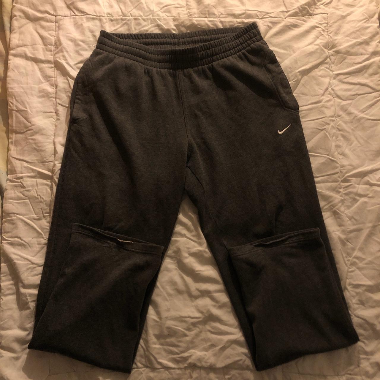 Nike baggy dark grey jogggers. 2000s joggers... - Depop