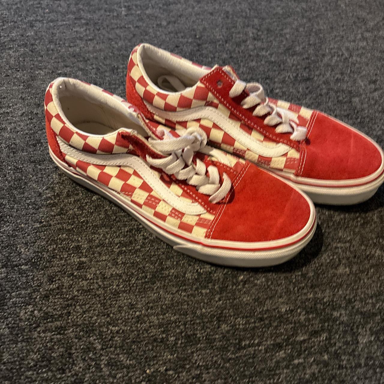 Vans old school red checkard | Depop