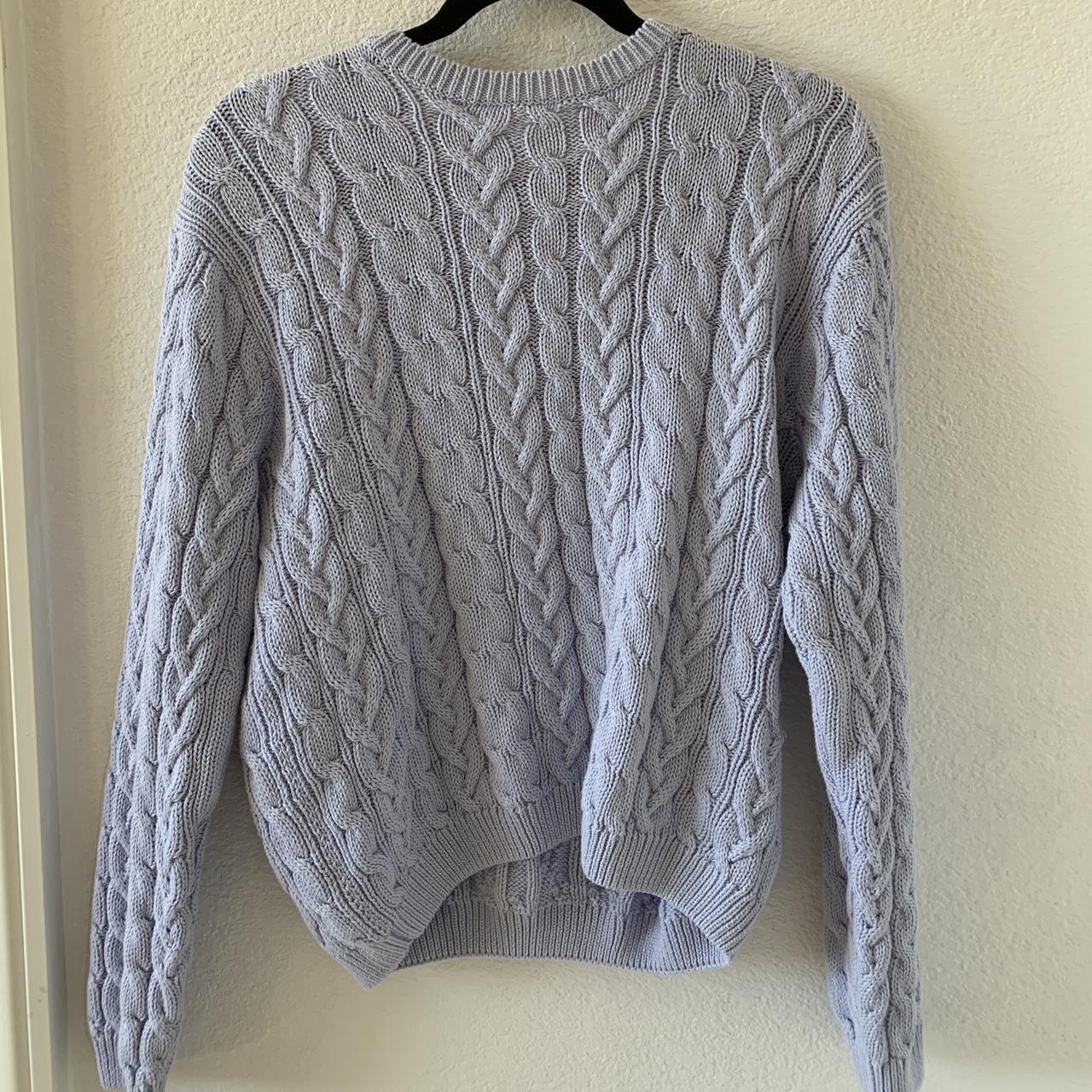 Jeanne Pierre Periwinkle cable knit sweater Super... - Depop