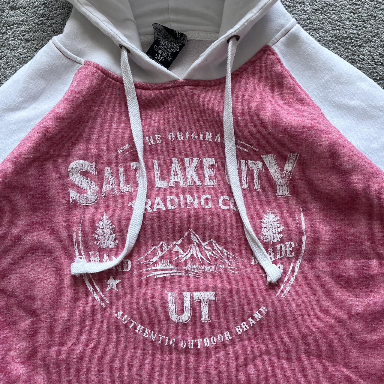 Vintage Pink Salt Lake Utah Hoodie -Good Depop