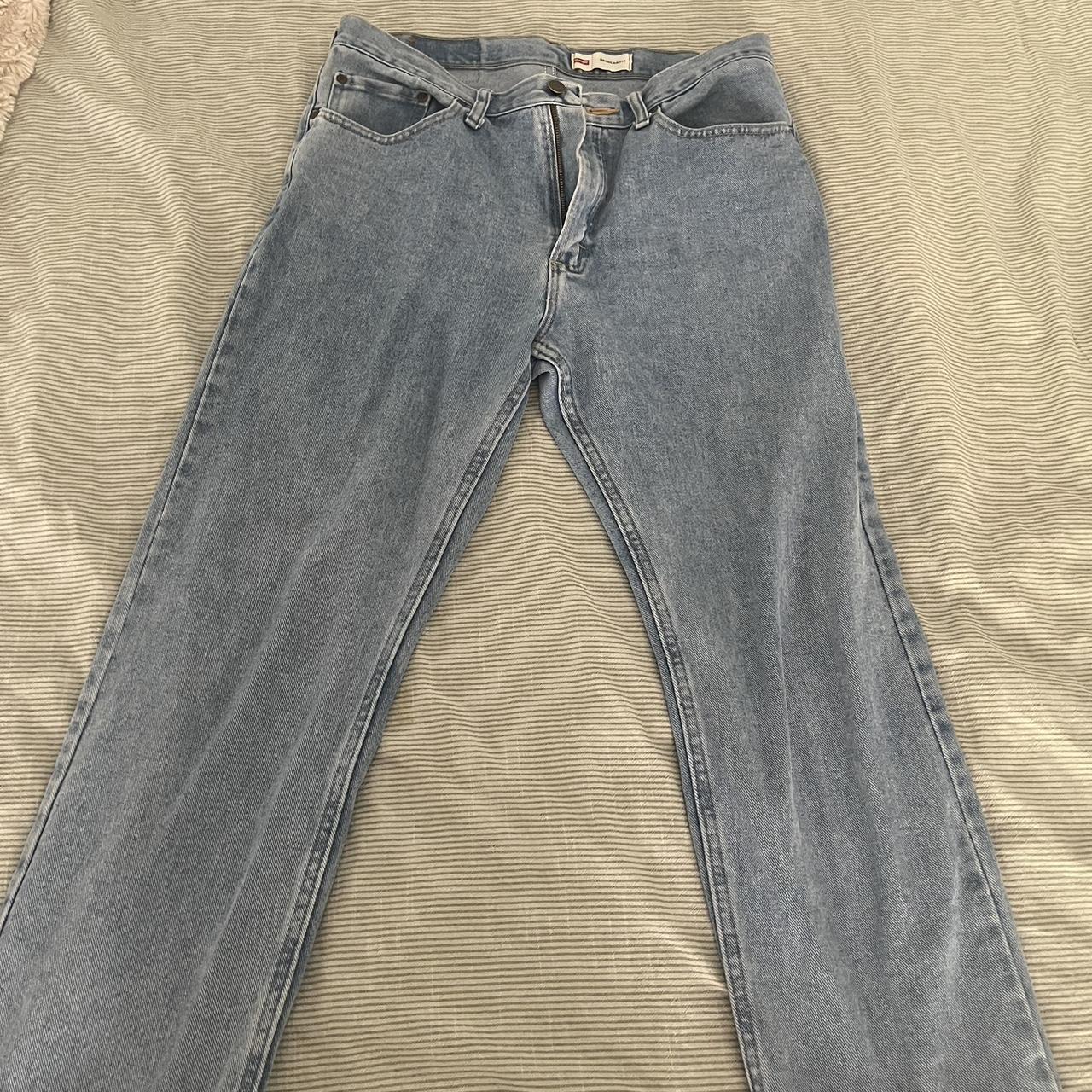 Wrangler Regular Fit Distressed Bottoms! 33 x... - Depop