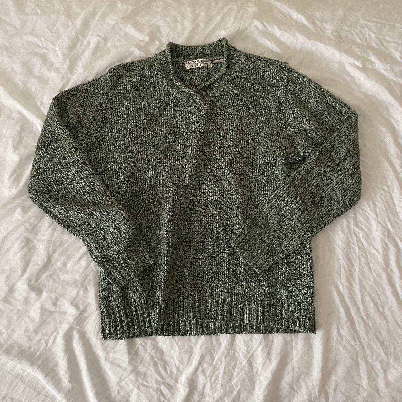 vintage green sweater no tag, but would fit a size... - Depop