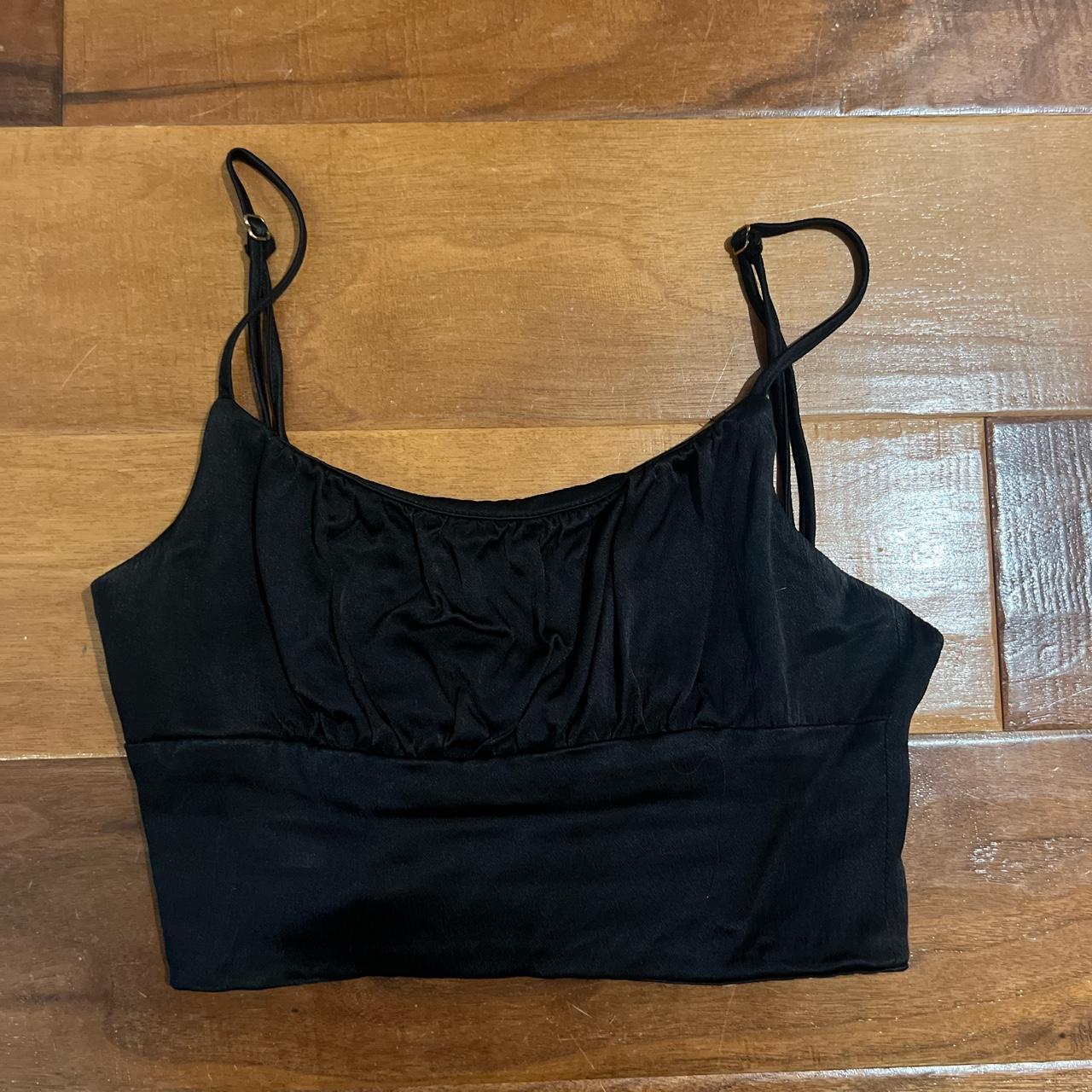 Zara ruche cropped tank Adjustable straps. No tag,... - Depop