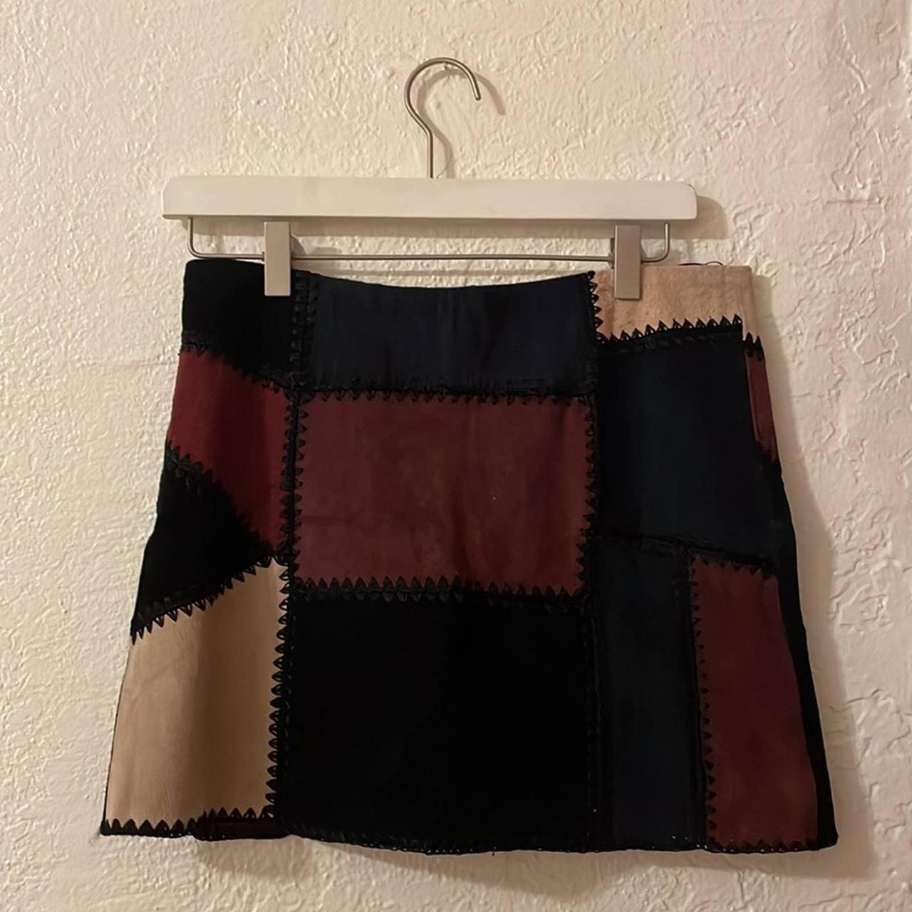 FREE SHIPPING ZARA LEATHER PATCHWORK SKIRT Mini... Depop