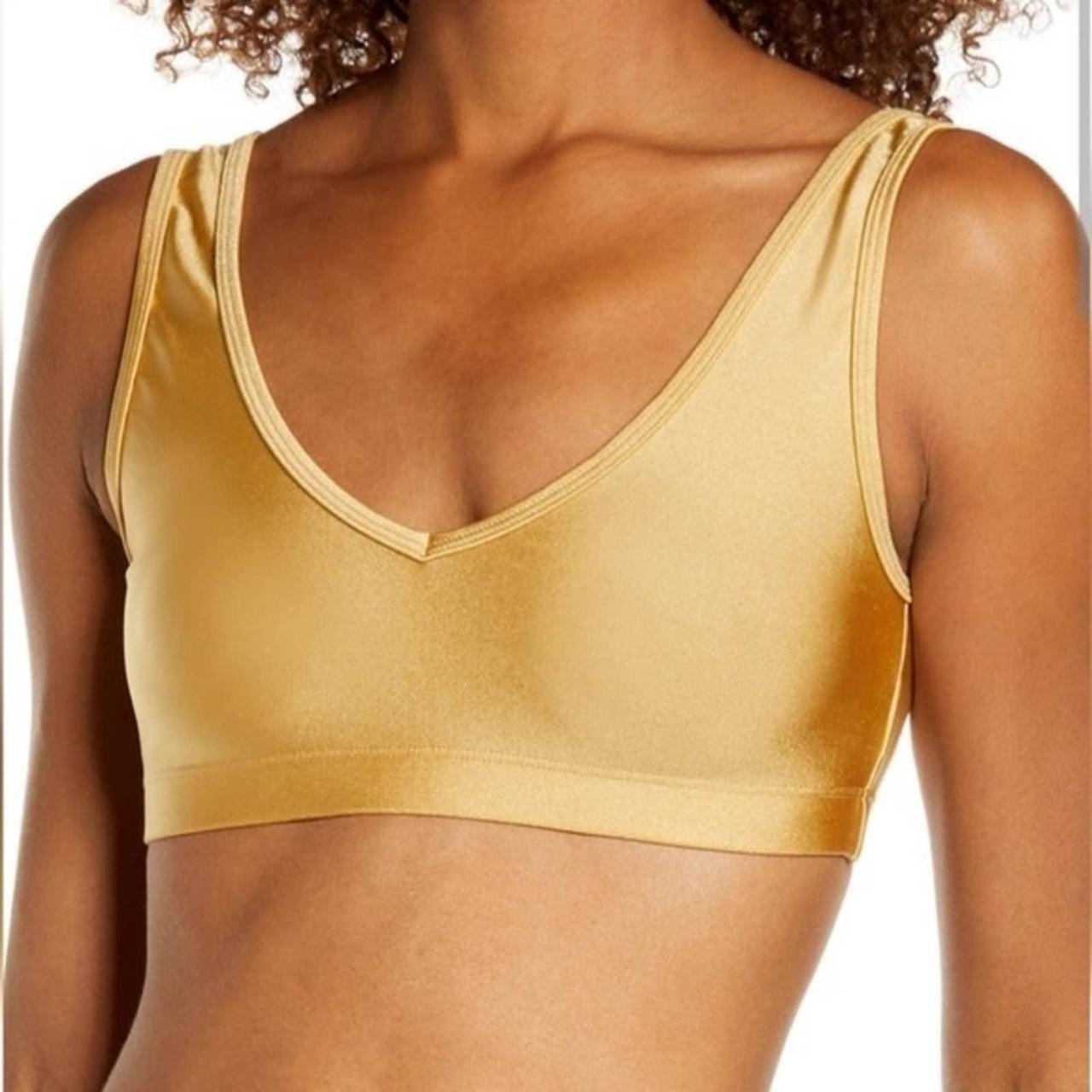 Weworewhat Women's V-neck Sports Bra In Gold