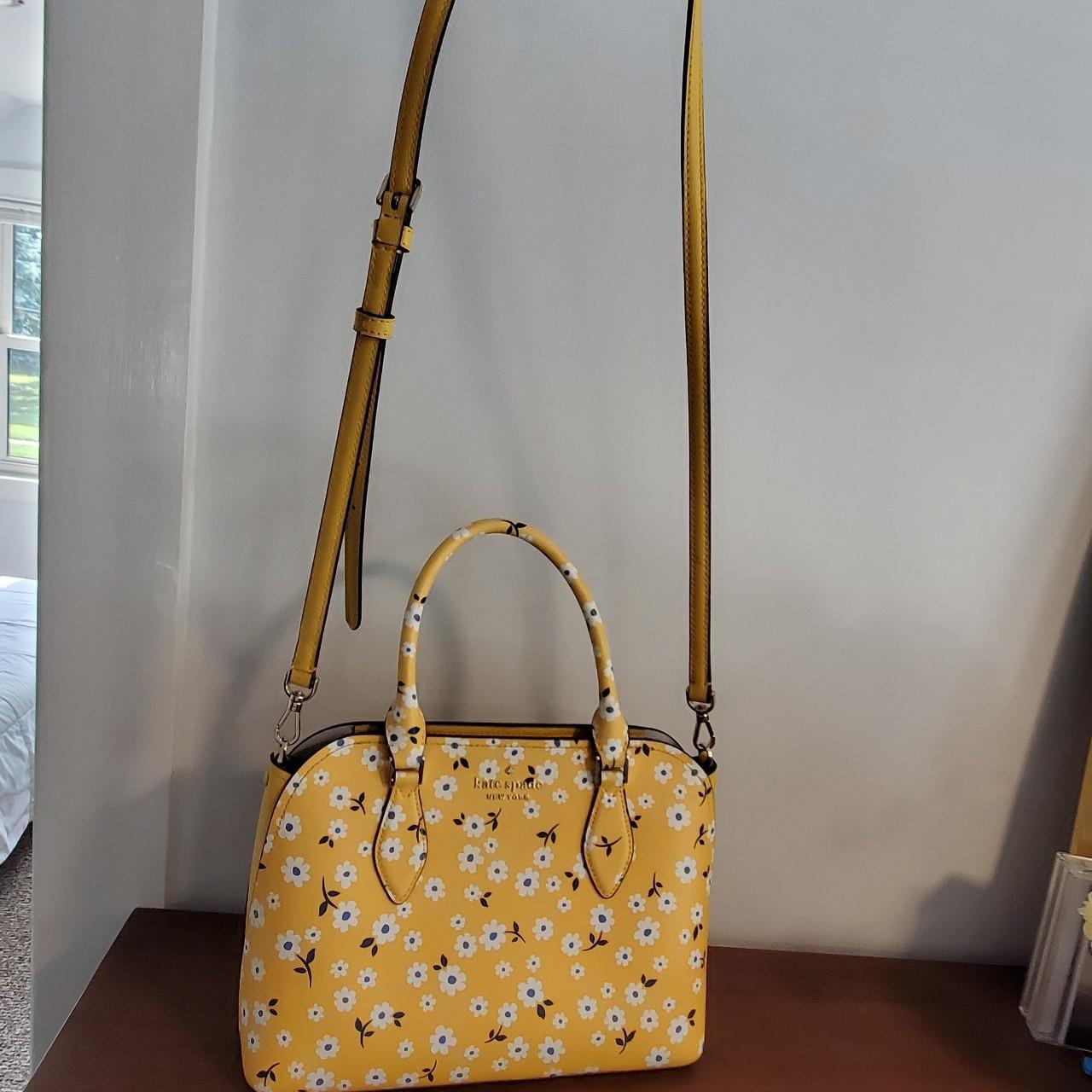 Kate Spade Darcy Fleurette Floral Small 2024 Top Zip Satchel Crossbody Yellow $359