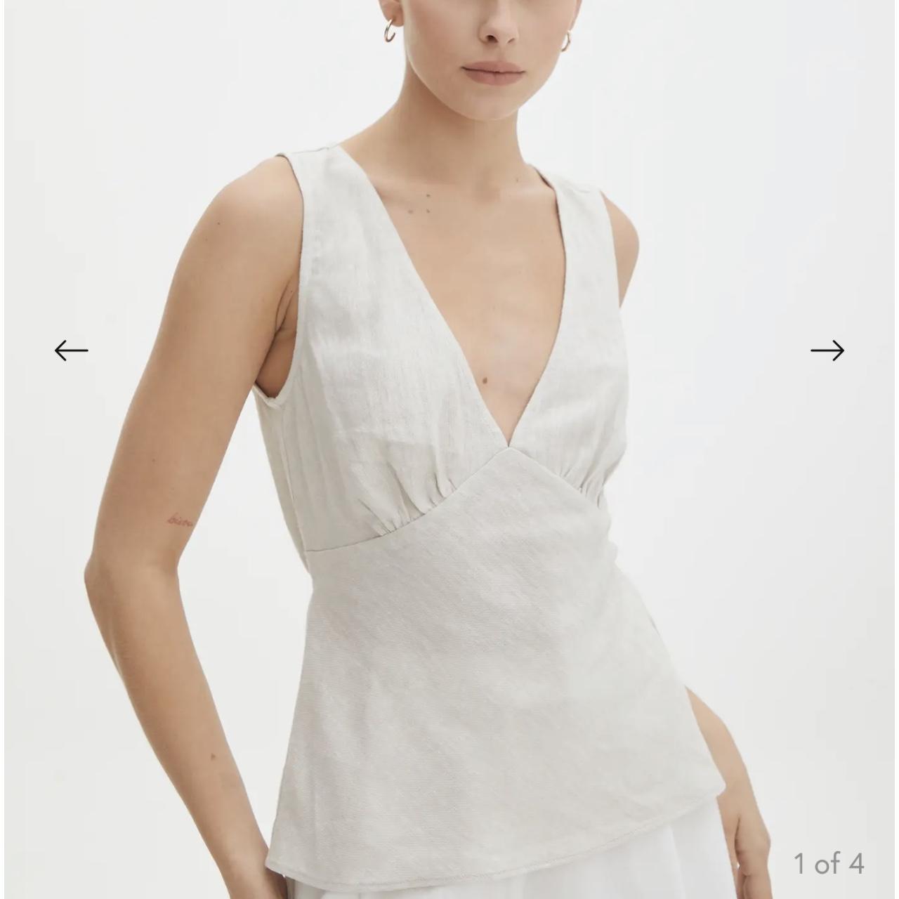 Glassons Linen Blend Tie Back Cami in Sand Never... Depop