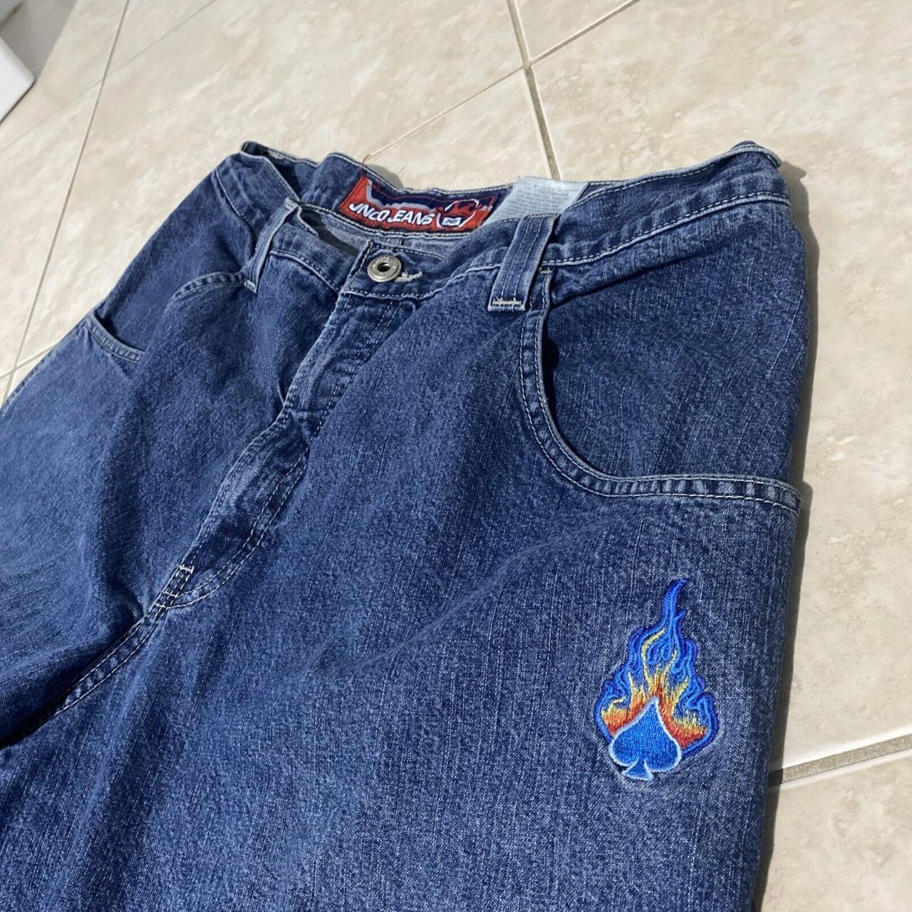 Vintage JNCO jeans flaming ace 90's-Y2K 36x30 Wide Leg - Depop