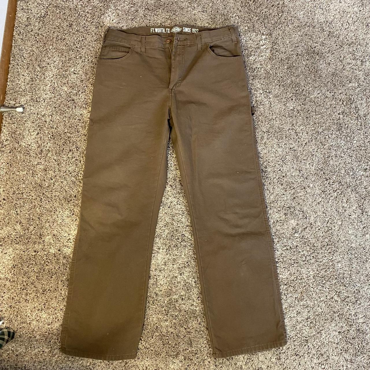 Brown Dickey’s utility pants - like new - - Depop