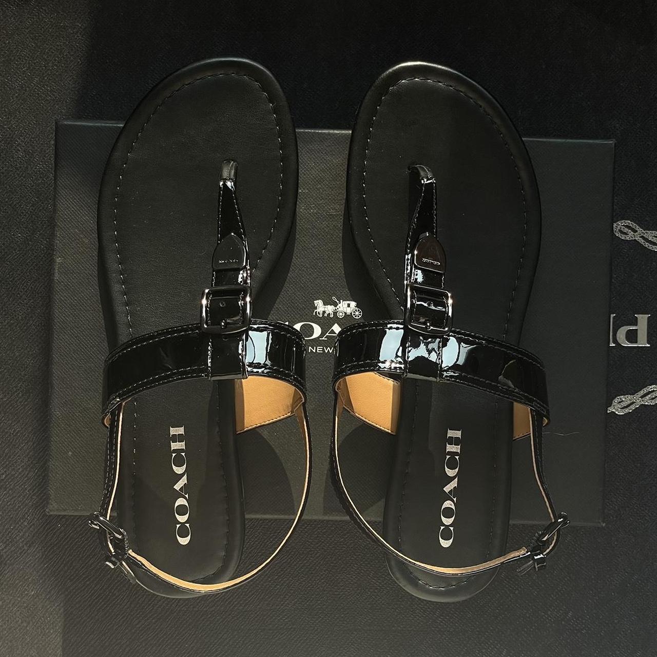 Coach Cassidy Patent Black Sandals cUUuuutest Depop