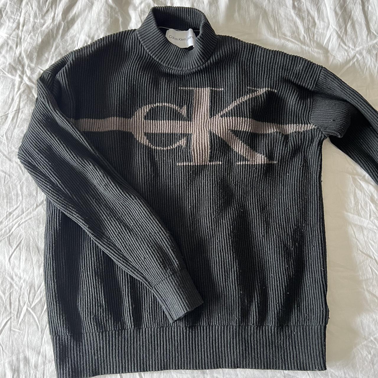 Calvin Klein logo ribbed sweater / jumper Original... - Depop