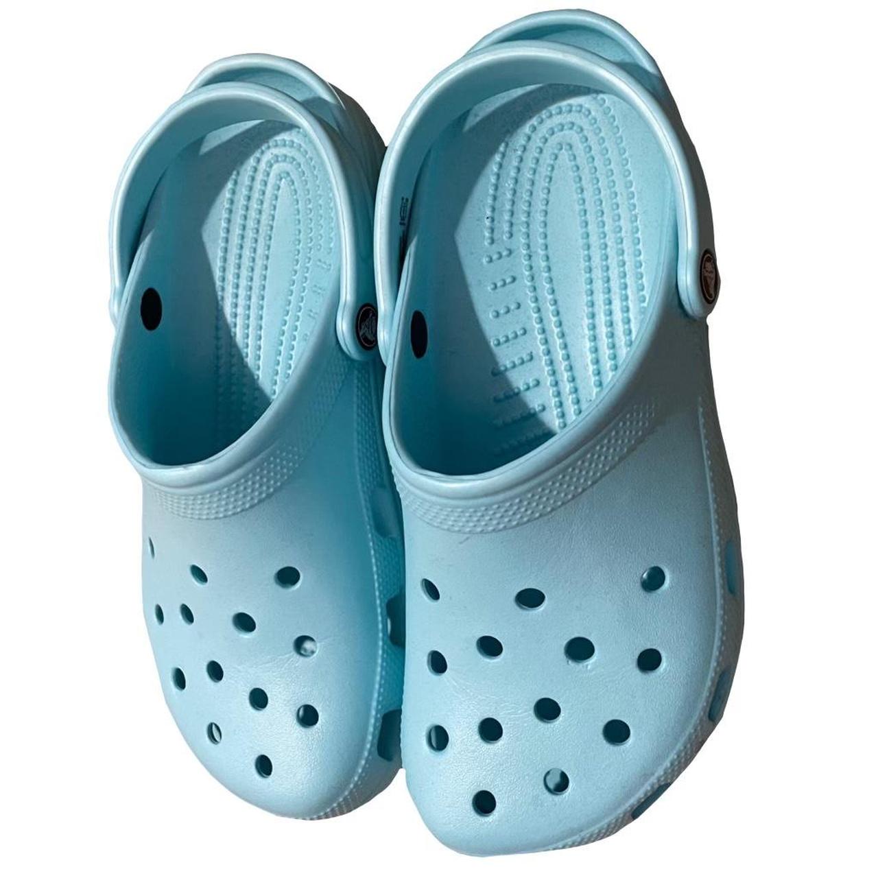 Crocs Women's Blue and White Trainers | Depop