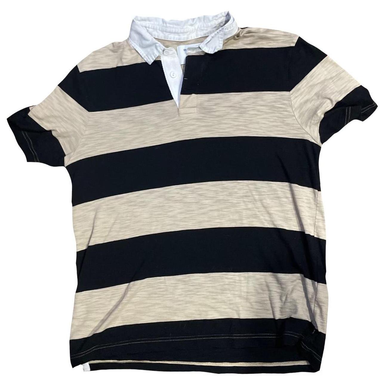 Old Navy Men's Cream and Black Poloshirts Depop