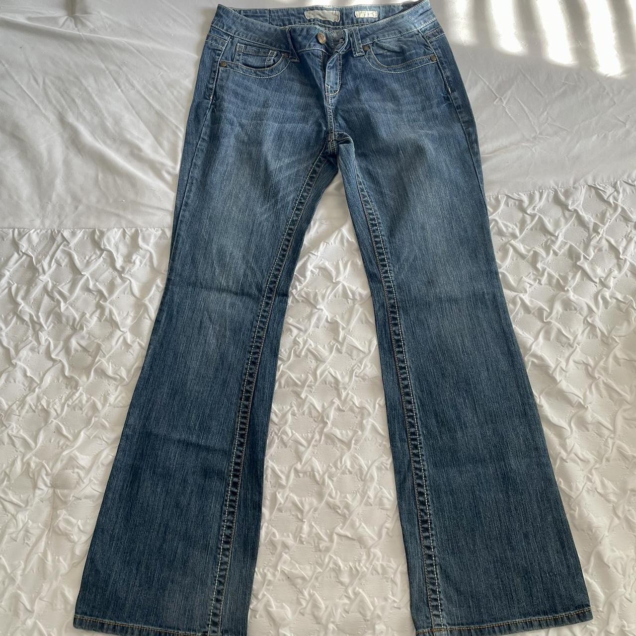 vanilla star flare jeans size 11 #y2k #2000s - Depop