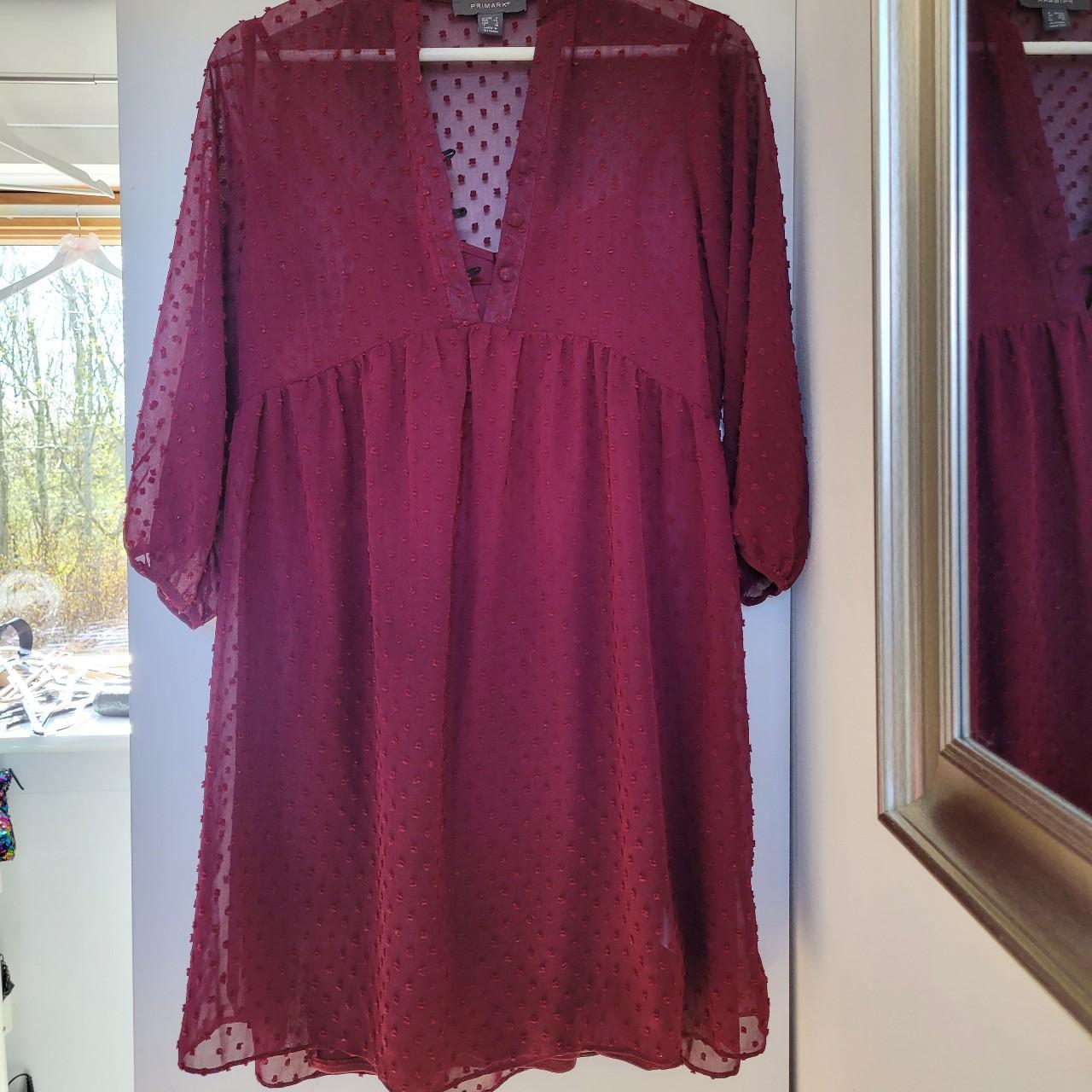 Primark Women's Burgundy and Purple Dress | Depop