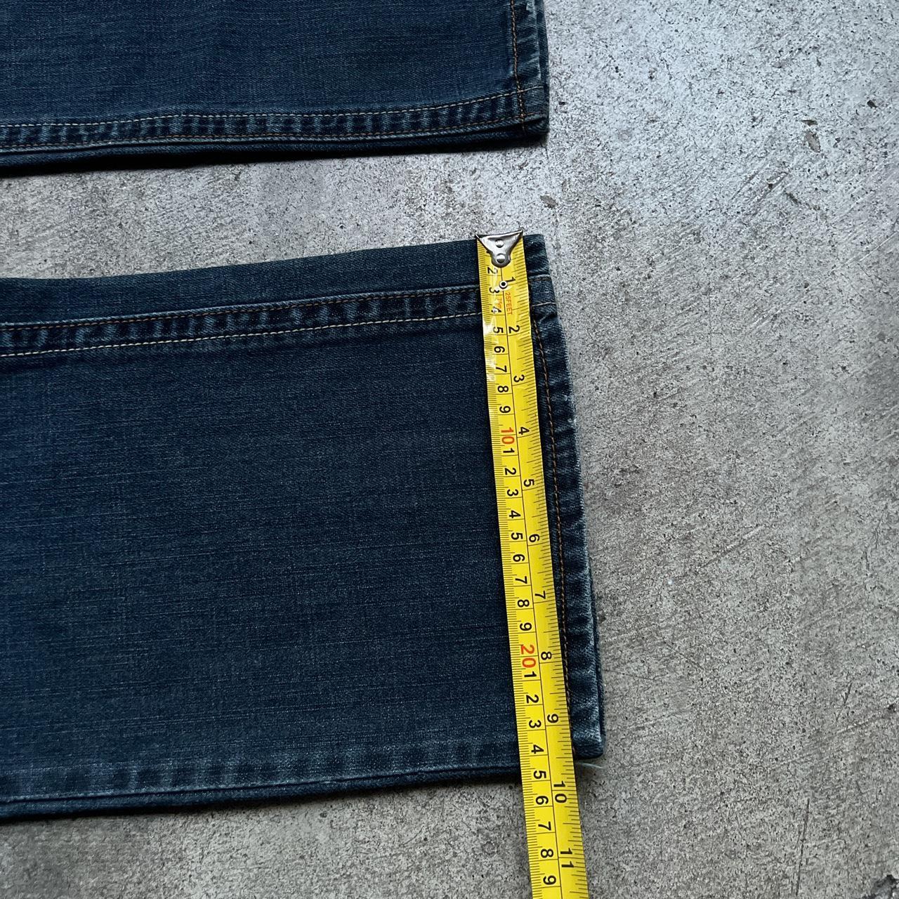 Y2K Grunge Dark blue jeans Bootcut Wide baggy... - Depop