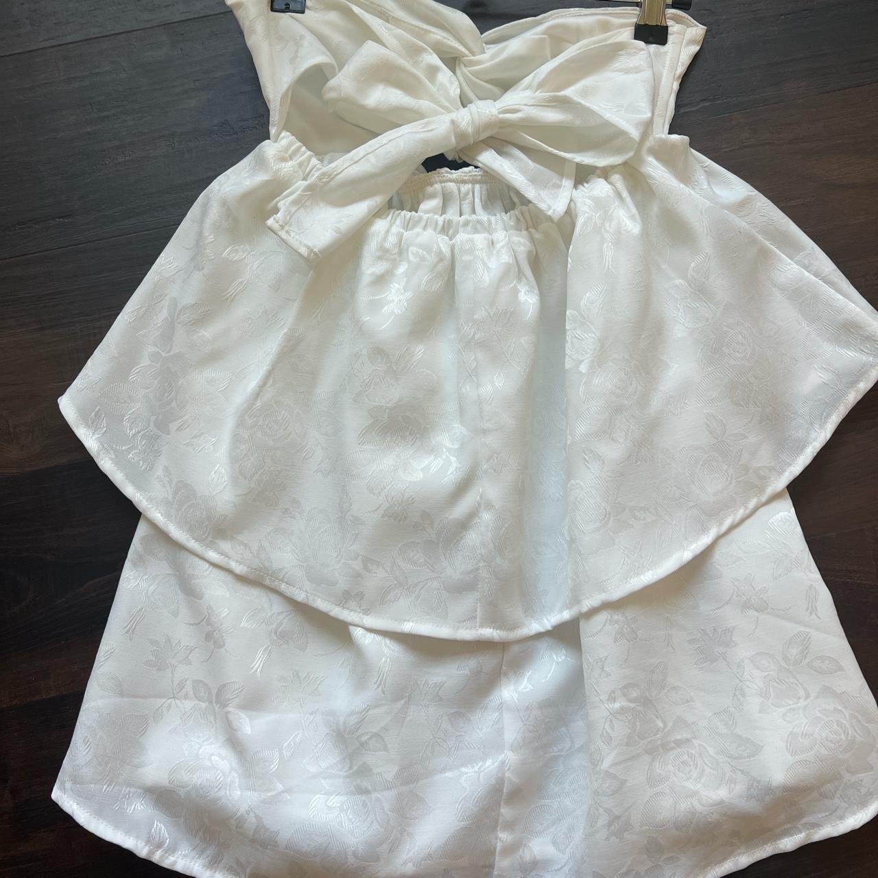 Lucy in the Sky White Dress “Camryn Jacquard Cutout... - Depop