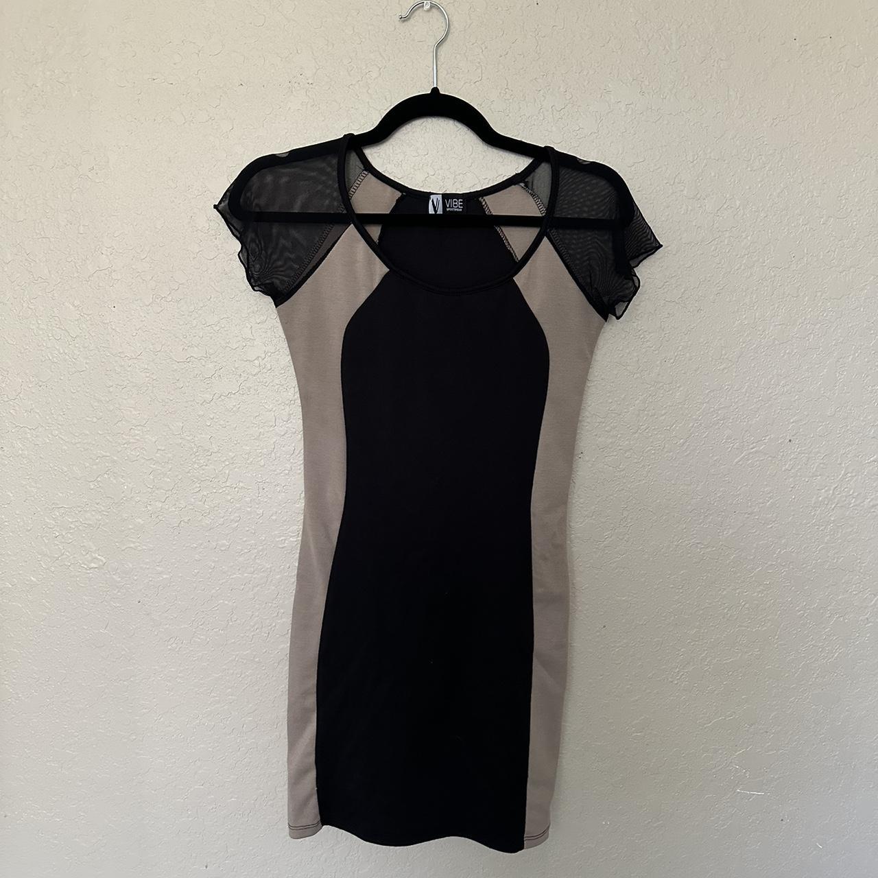 Vibe Women's Black and Tan Dress | Depop