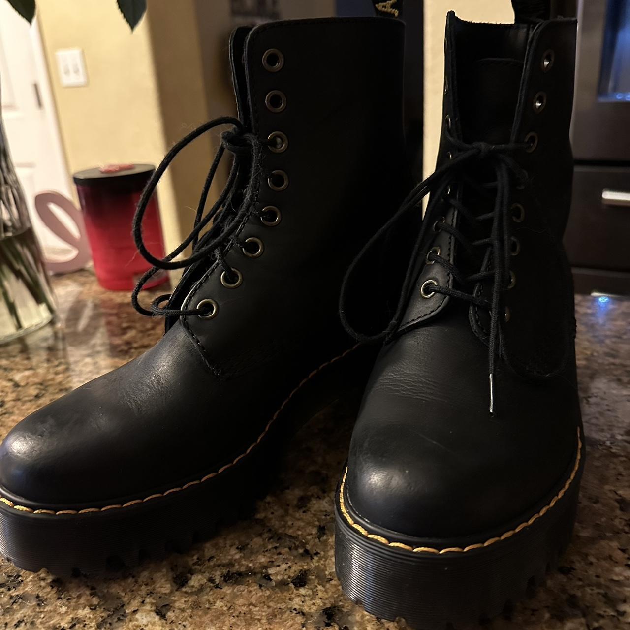 Women's Black and Yellow Boots | Depop