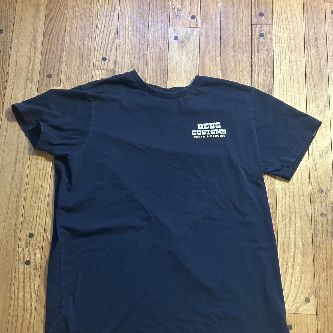 Vintage Deus Ex Machina USA Logo Tee with Graphic on... - Depop