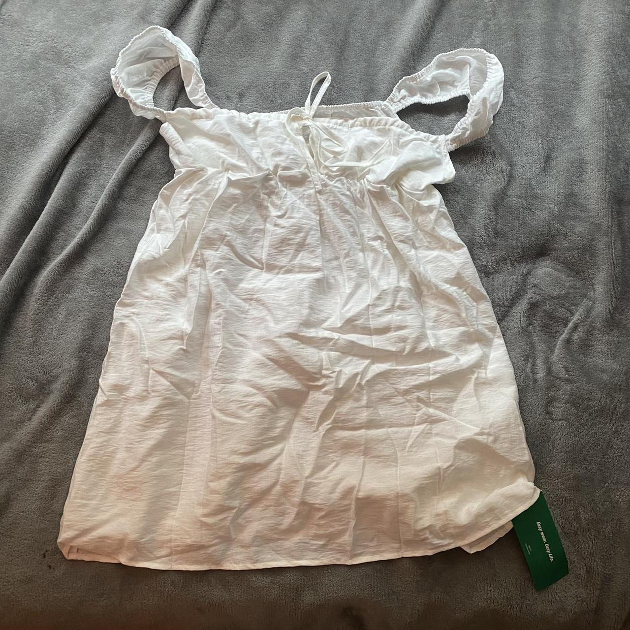 white babydoll dress -> new with tags, size S,... - Depop