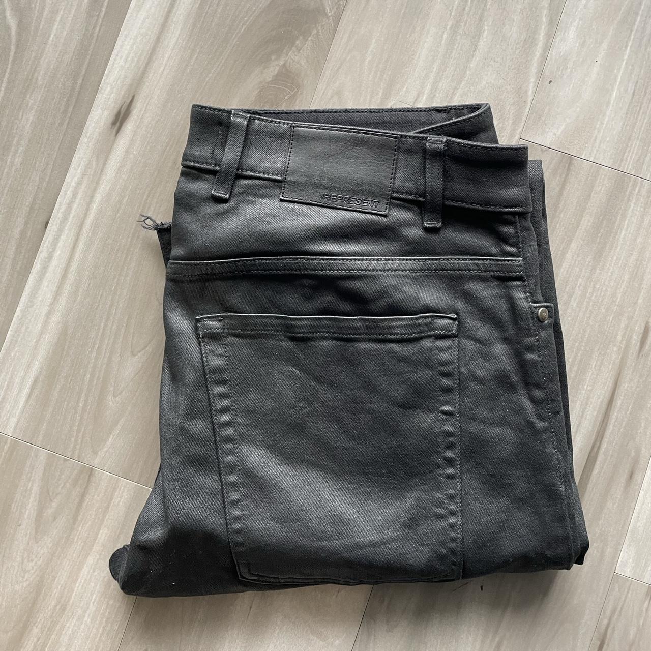 Represent Men's Black and Silver Trousers