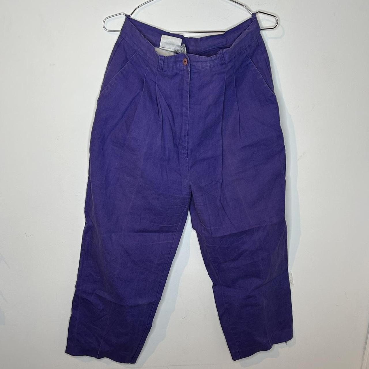 Vintage 80s purple slack Great condition, some wear... - Depop