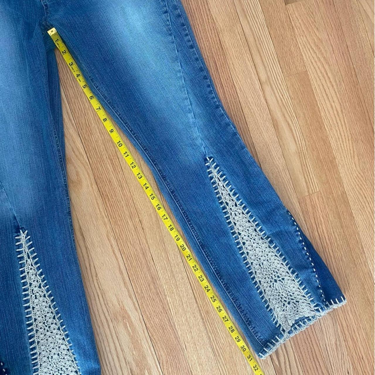 Y2K hippie jeans Dollhouse flared crochet low... Depop
