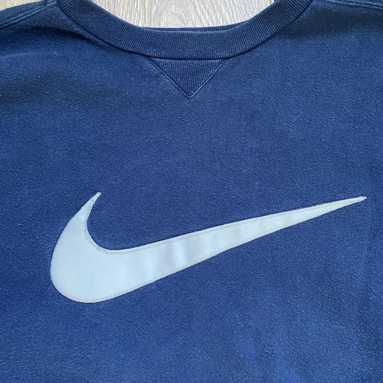 Nike Men's Navy and White Sweatshirt Depop
