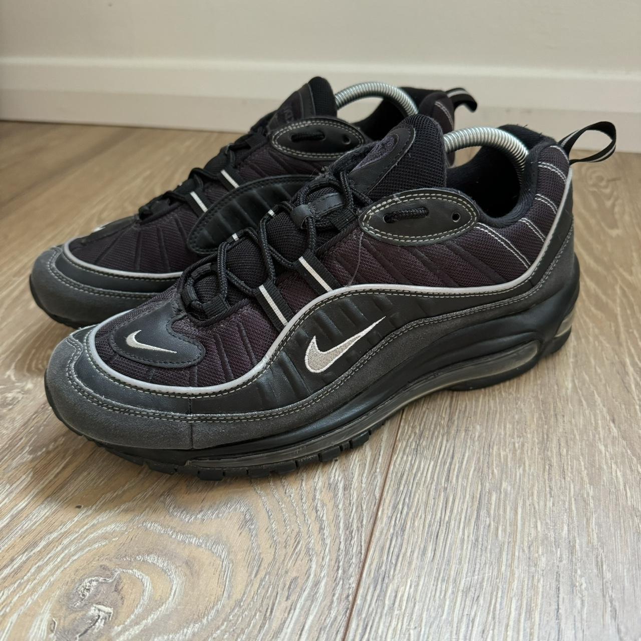 Nike air max 98 black silver grey Size Uk 8, US... - Depop