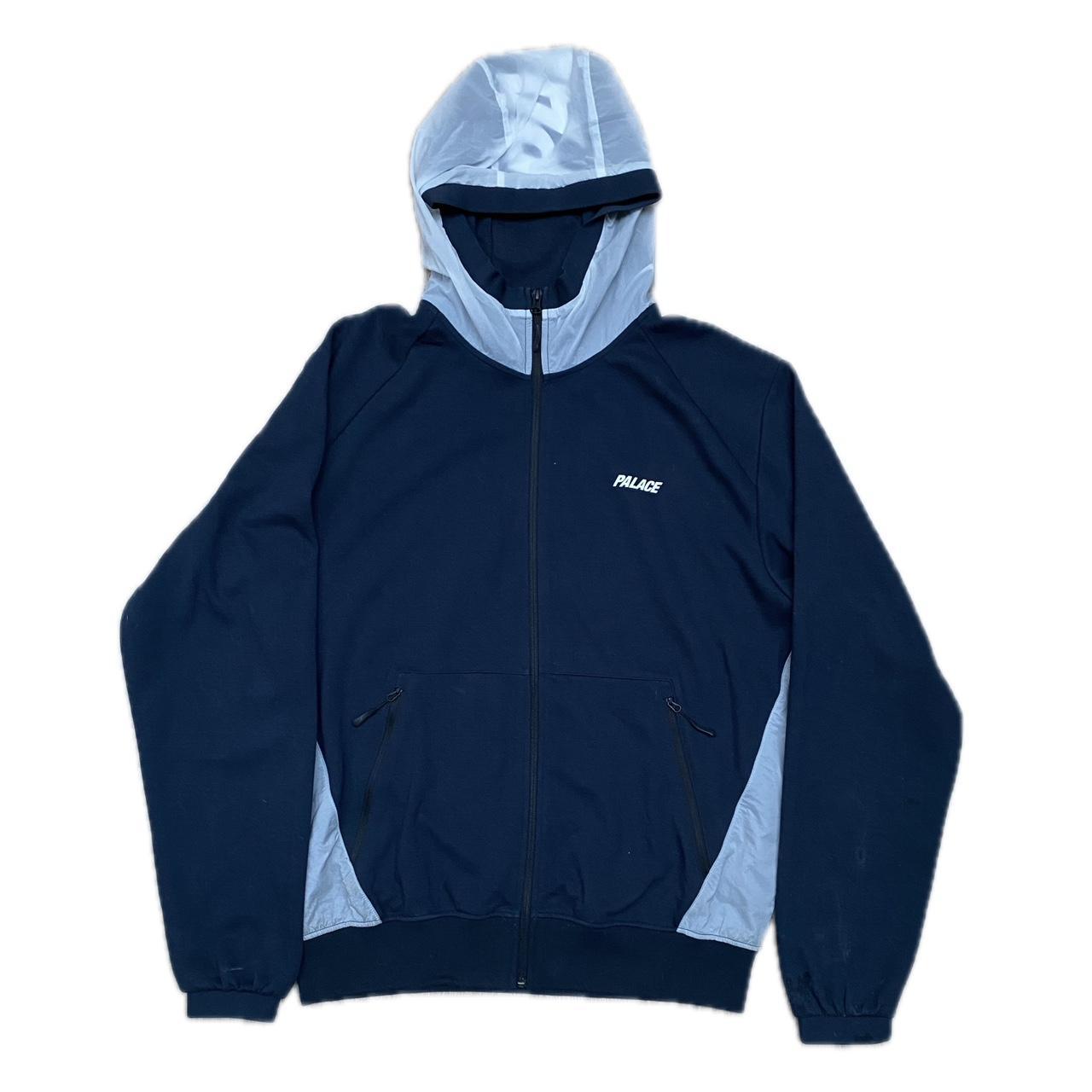 PALACE 'OVERLAY TRACK TOP/ZIP-UP (Navy/white) (dm... - Depop