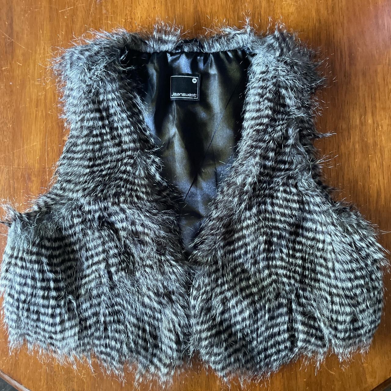 Jeanswest faux fur vest. Worn a couple times, in... - Depop