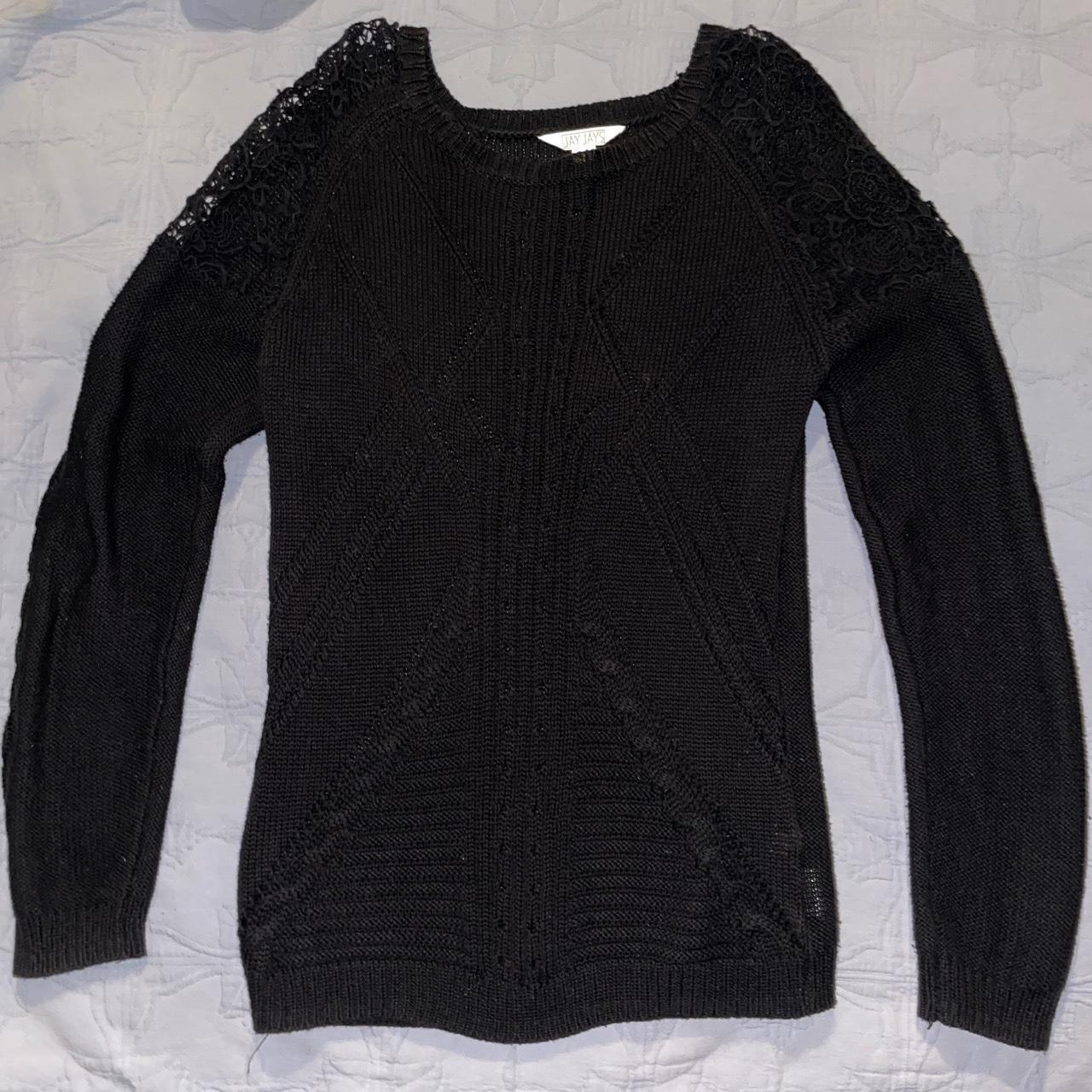 Jay Jays black cutout knit jumper Size XS Great... - Depop