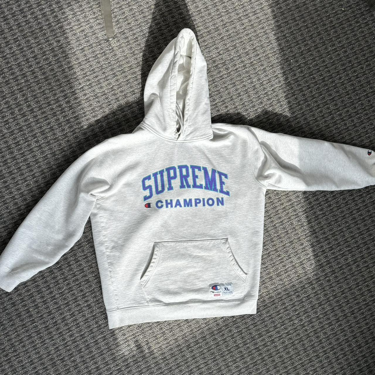 Supreme x champion hoodie original hot sale