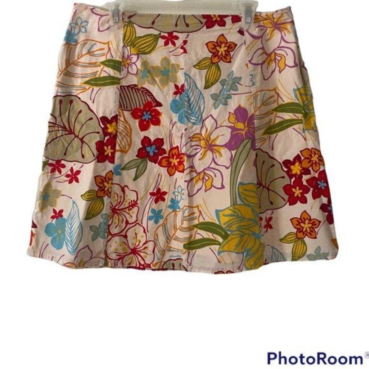 Vintage 90’s Y2K IZOD Floral Mini Skirt Size 12,... - Depop