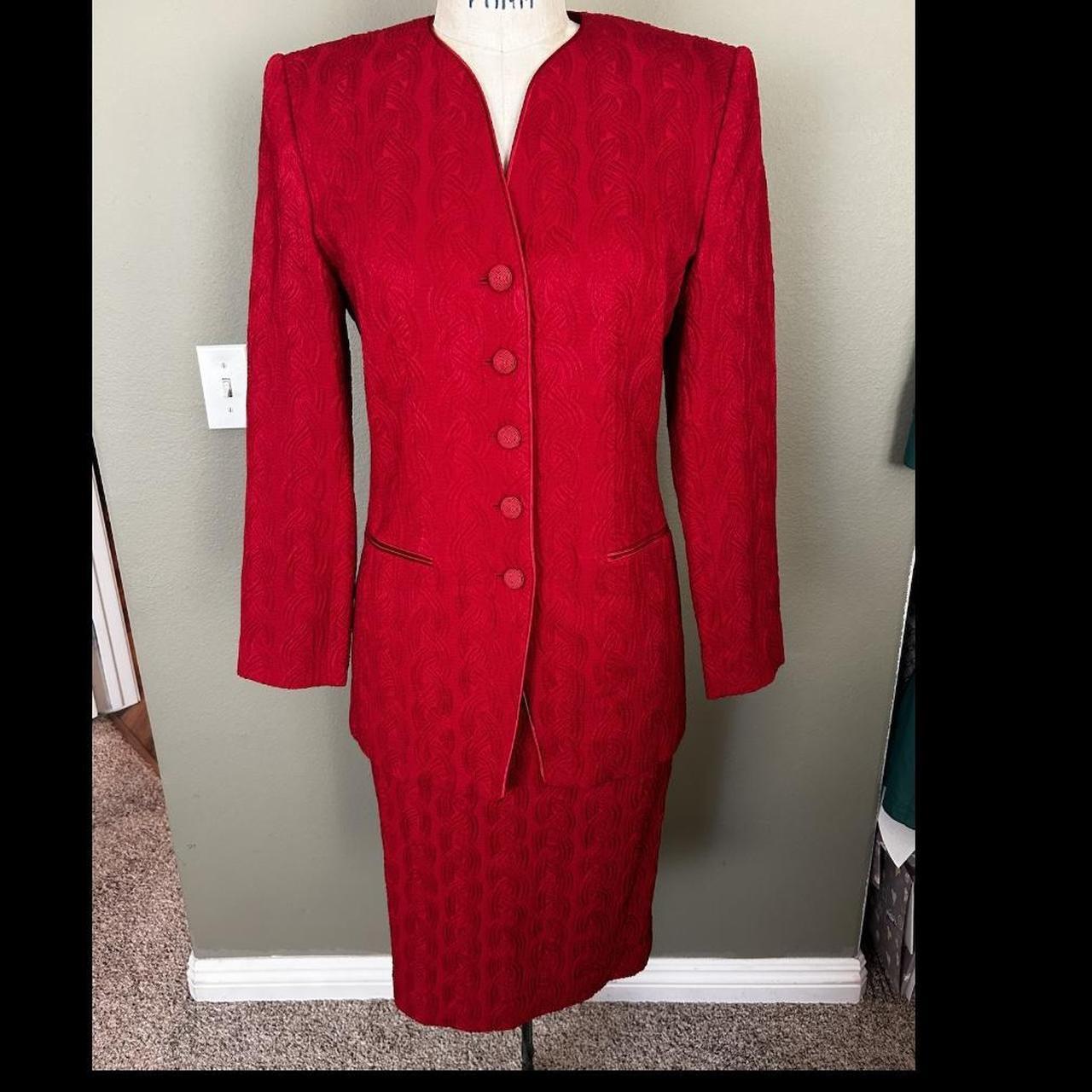 Albert Nipon Women's Suit - Red - S – Red wool bl… - image 1