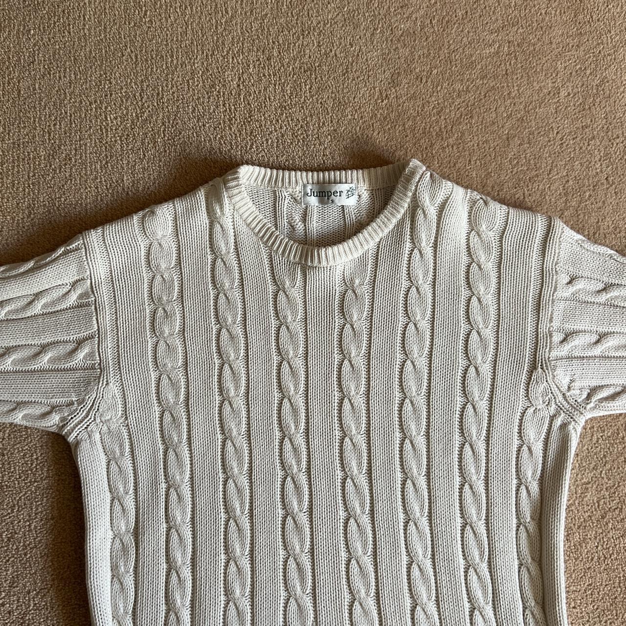 white knit jumper similar to ralph lauren really... - Depop