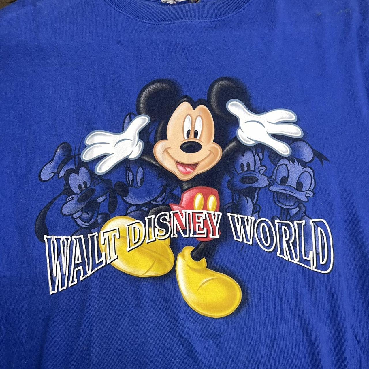 Vintage Y2K Walt Disney World Mickey Mouse Blue Shirt - Depop